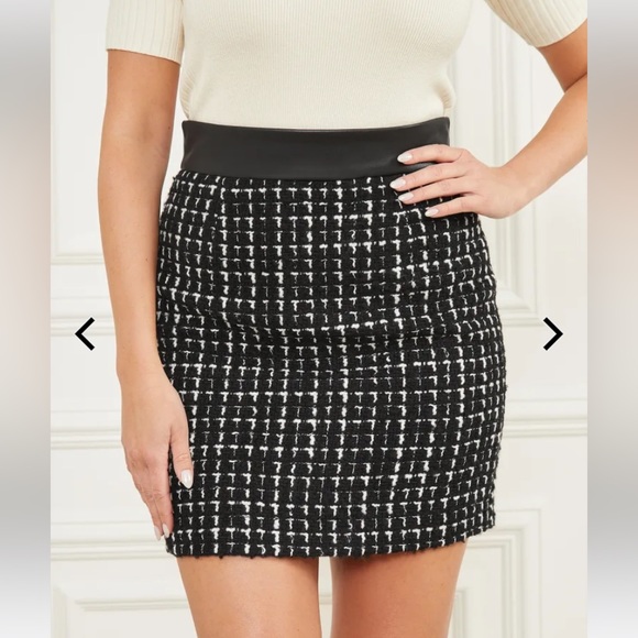 Marciano Elegant Tweed Wool Mini Skirt - Size S - Picture 4 of 10